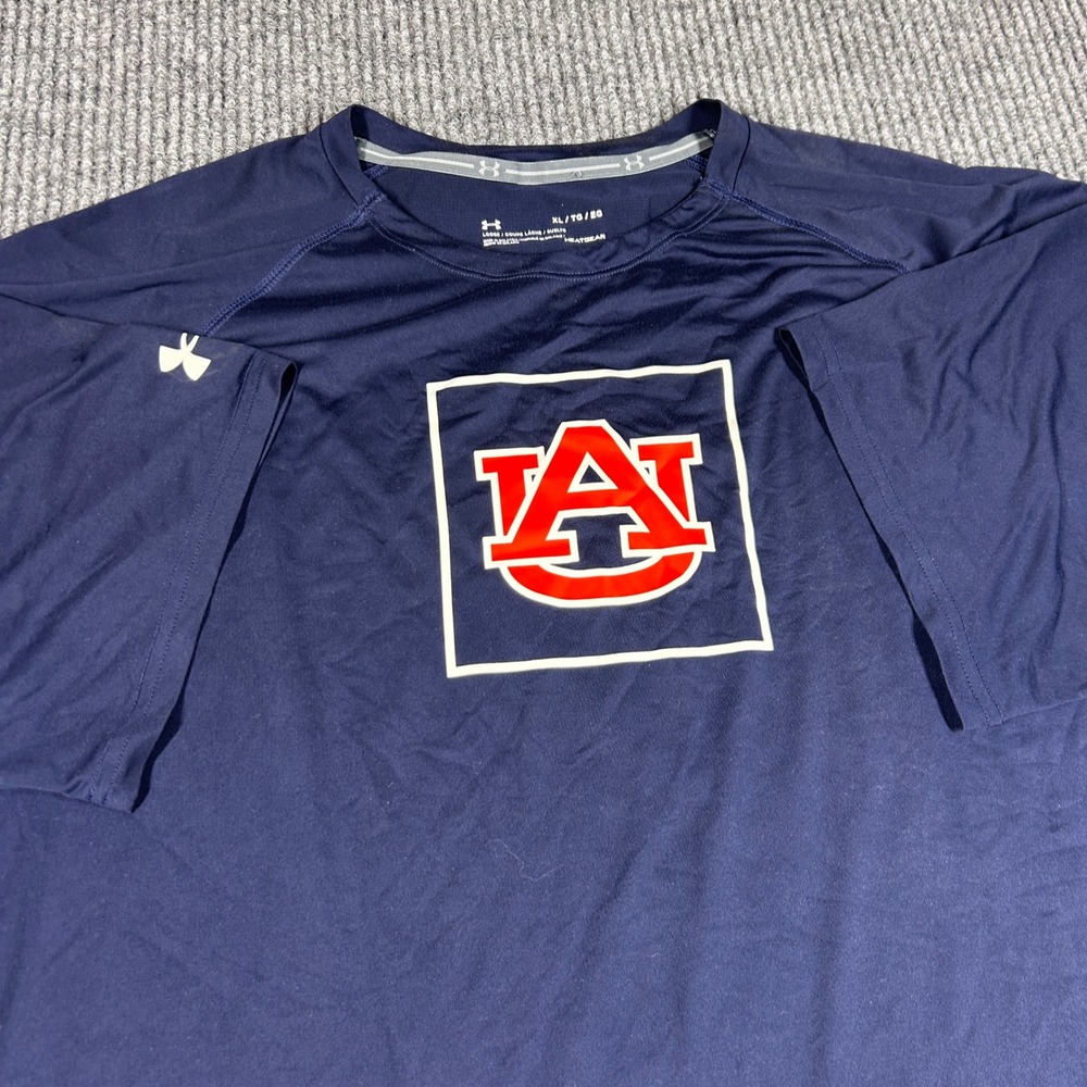 Under Armour Shirt Men's XL Auburn Tigers HeatGear Blue Short Sleeve Loose